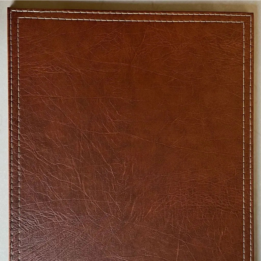 Pack 6 Individuales Rectangulares de Ecocuero - Modelo Clavel Color Habano