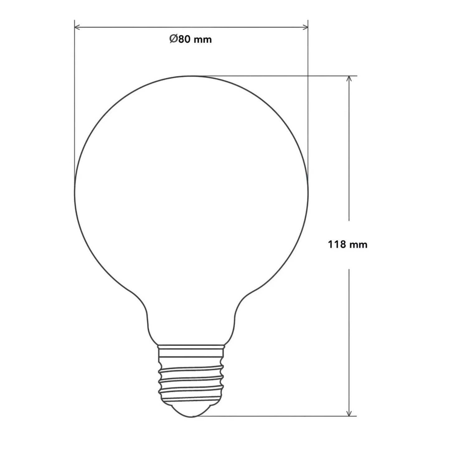 Ampolleta Led Filamento G80 6w - Luz Cálida