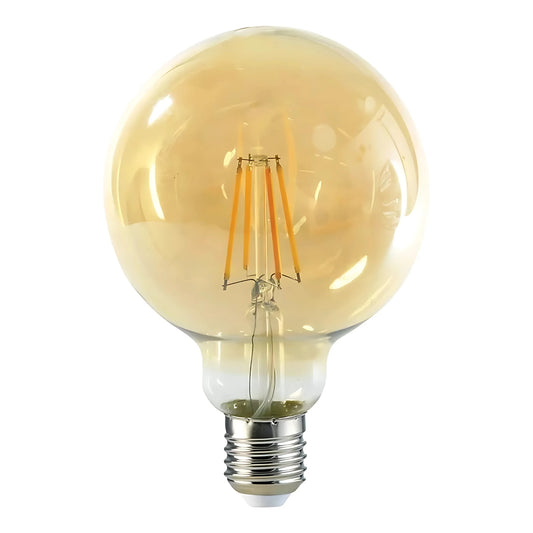 Ampolleta Globo Led E-27 Filamento 6w G95 - Luz Cálida