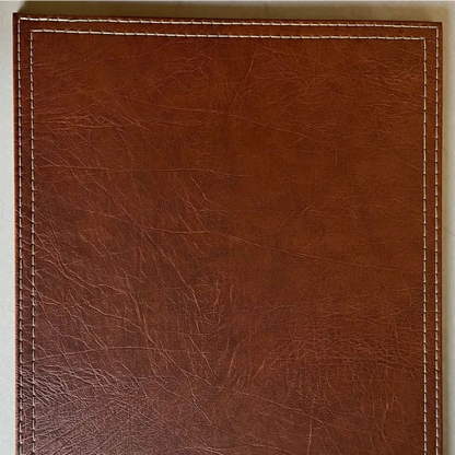 Pack 6 Individuales Rectangulares de Ecocuero - Modelo Clavel Color Habano
