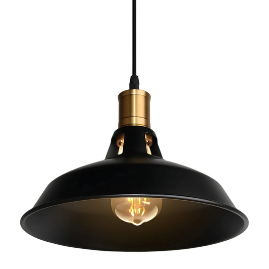 Lampara Colgante 30 Cm estilo Campana - Modelo Industrial Color Negro