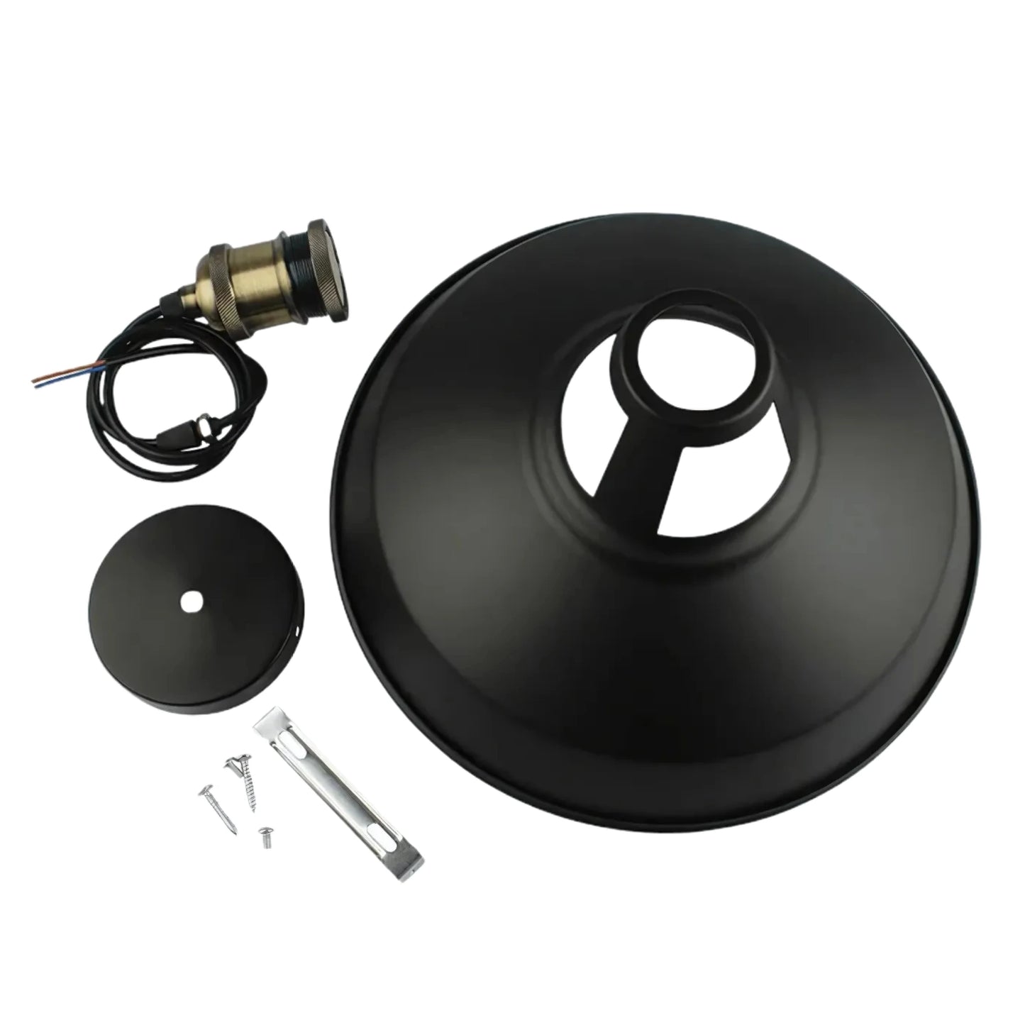 Lampara Colgante 30 Cm estilo Campana - Modelo Industrial Color Negro