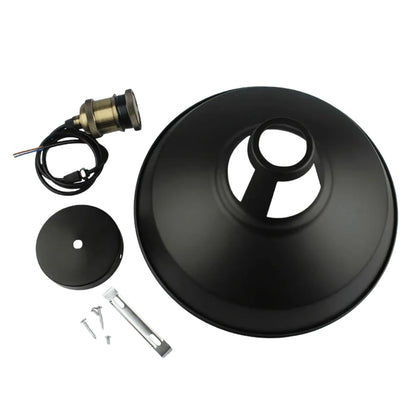 Lampara Colgante 30 Cm estilo Campana - Modelo Industrial Color Negro